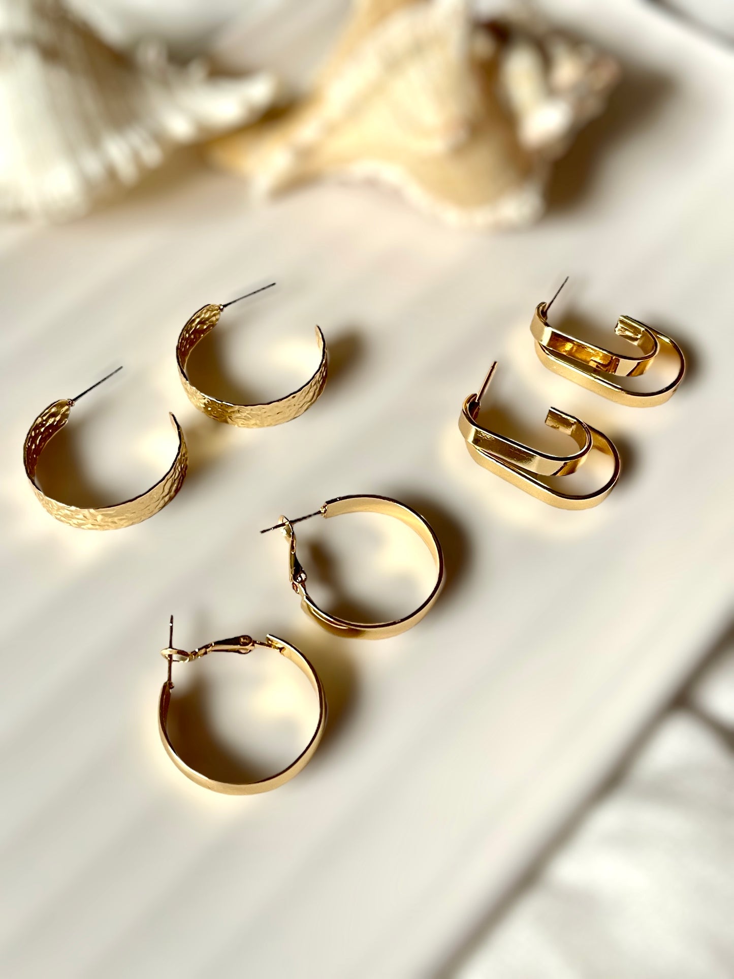 Blossom pair of 3 earrings