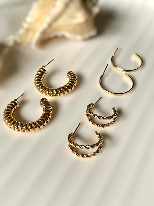 Radiant pair of 3 earrings