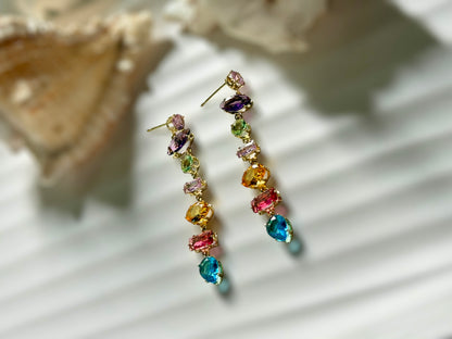 Jewel long earrings
