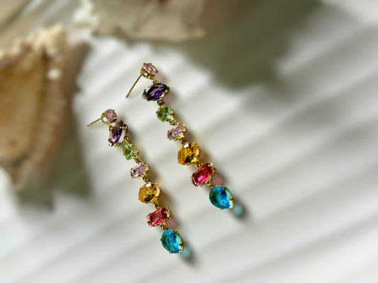 Jewel long earrings
