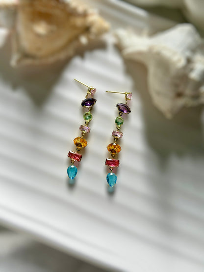 Jewel long earrings