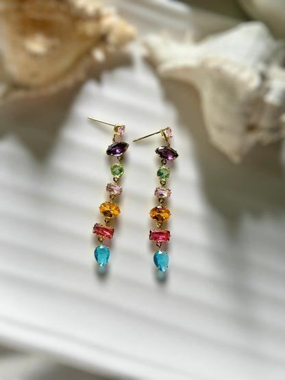 Jewel long earrings