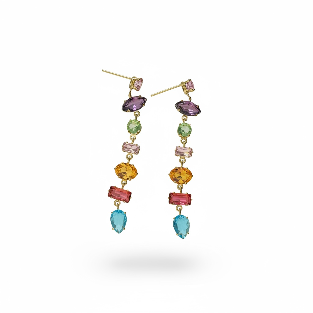Jewel long earrings
