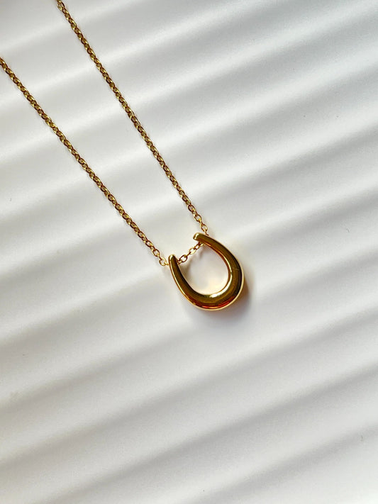 Fortune Horseshoe Charm Necklace